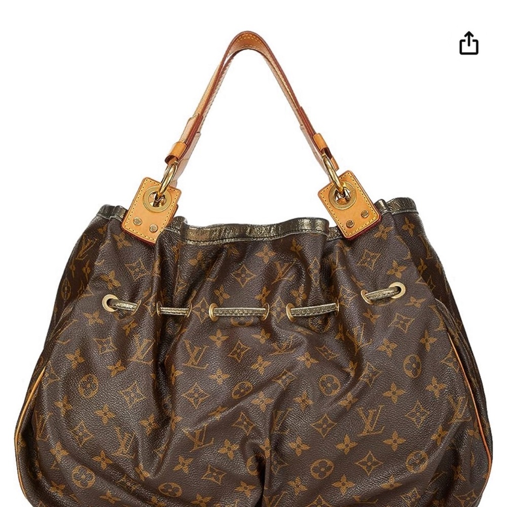 LOUIS VUITTON “IRENE” MONOGRAM, METALLIC TRIM, DRAWSTRING BAG, RARE - Picture 10 of 11